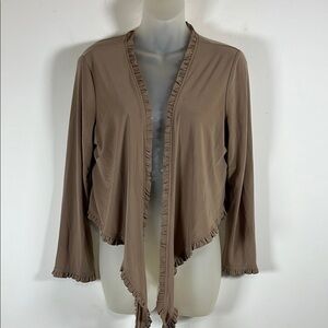 Lemmie for Nina Leonard Sweater Jacket Women’s Size M Open Front Knit Coverlet